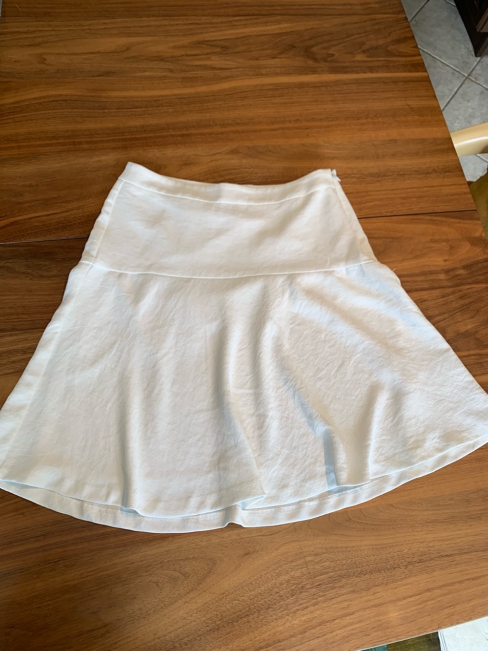 RW&CO. fit and flare skirt, skater, white, sz S, poly,